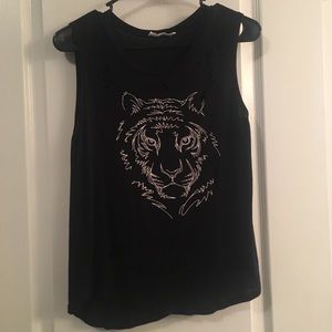 Trendy Tiger Tank with rustic holes